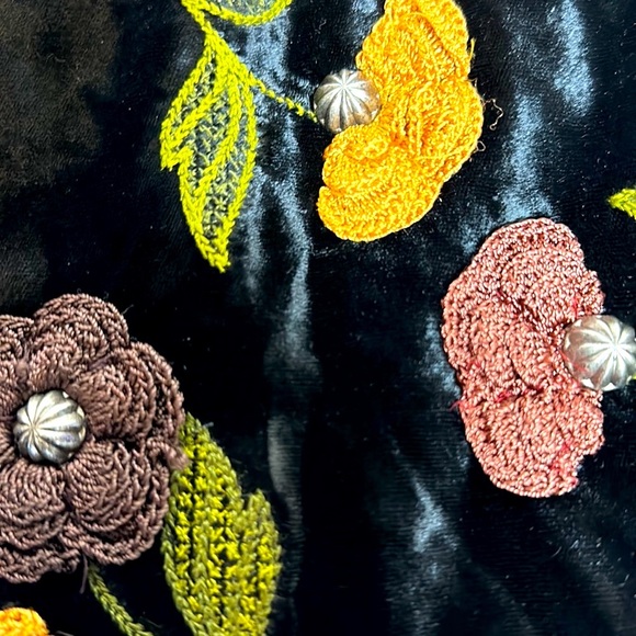 Vintage Double D Ranch Velvet Floral Jacket Western Conchos Rayon - Picture 10 of 11